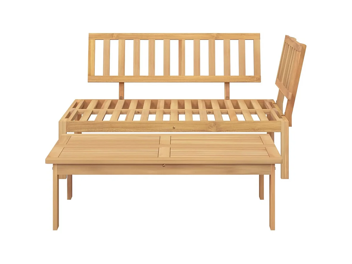 Lot de 2 Salon de jardin palette bois massif d'acacia FR261782 FR891558