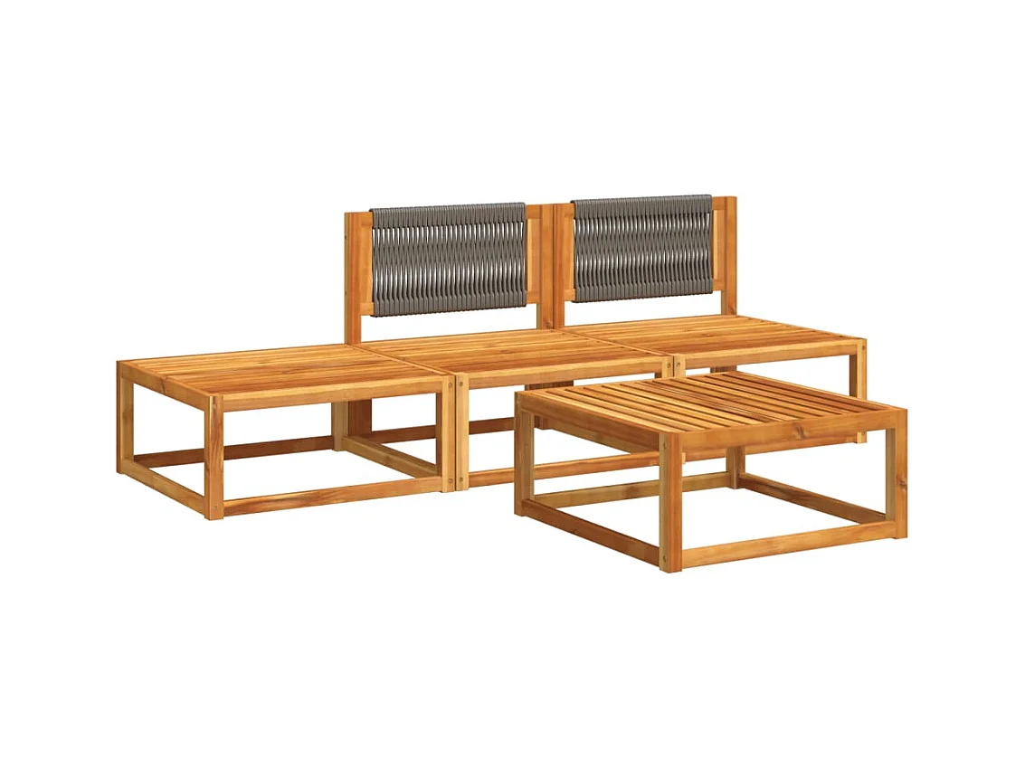 Lot de 4 Salon de jardin avec coussins bois d'acacia massif FR377368 FR745038