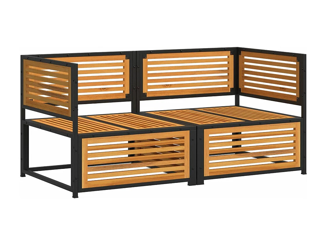 2-delige Loungeset met kussens massief acaciahout BE387834