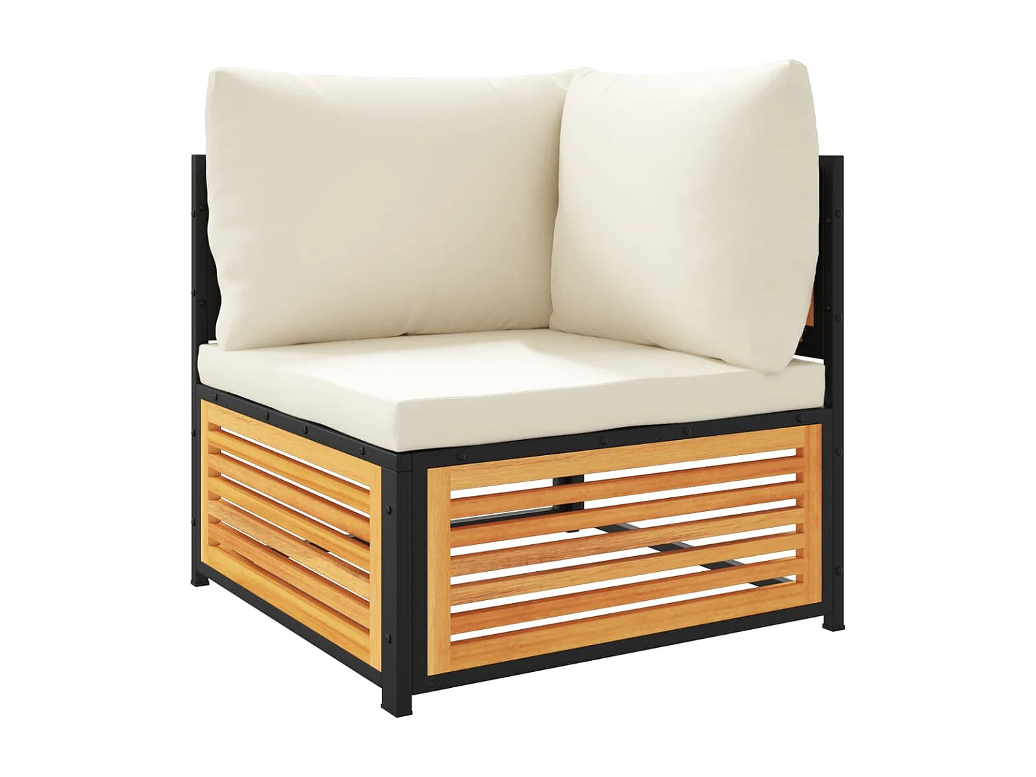 2-delige Loungeset met kussens massief acaciahout BE387834