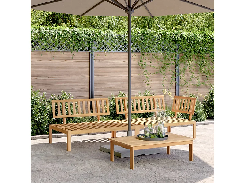 3 pcs conjunto de móveis de paletes p/ jardim acácia maciça PT249147