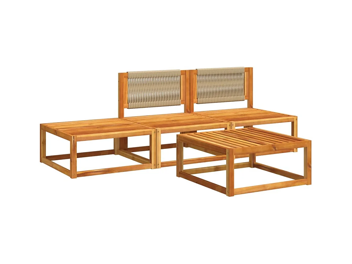 Lot de 4 Salon de jardin avec coussins bois d'acacia massif FR169268 FR324198
