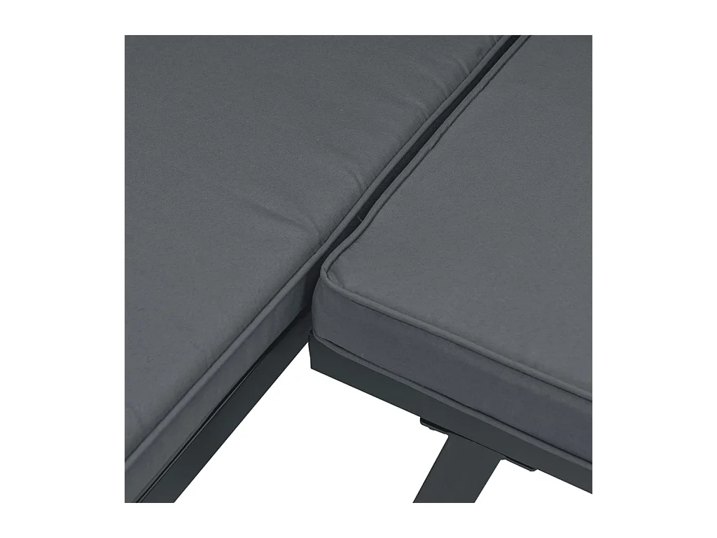 Salon de jardin 2 pcs avec coussins noir aluminium FR61341
