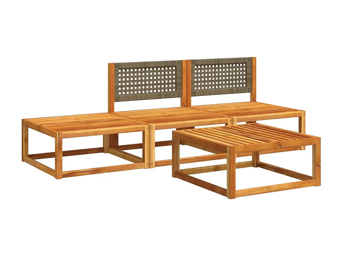 Salon de jardin avec coussins 4 pcs bois d'acacia massif FR70520