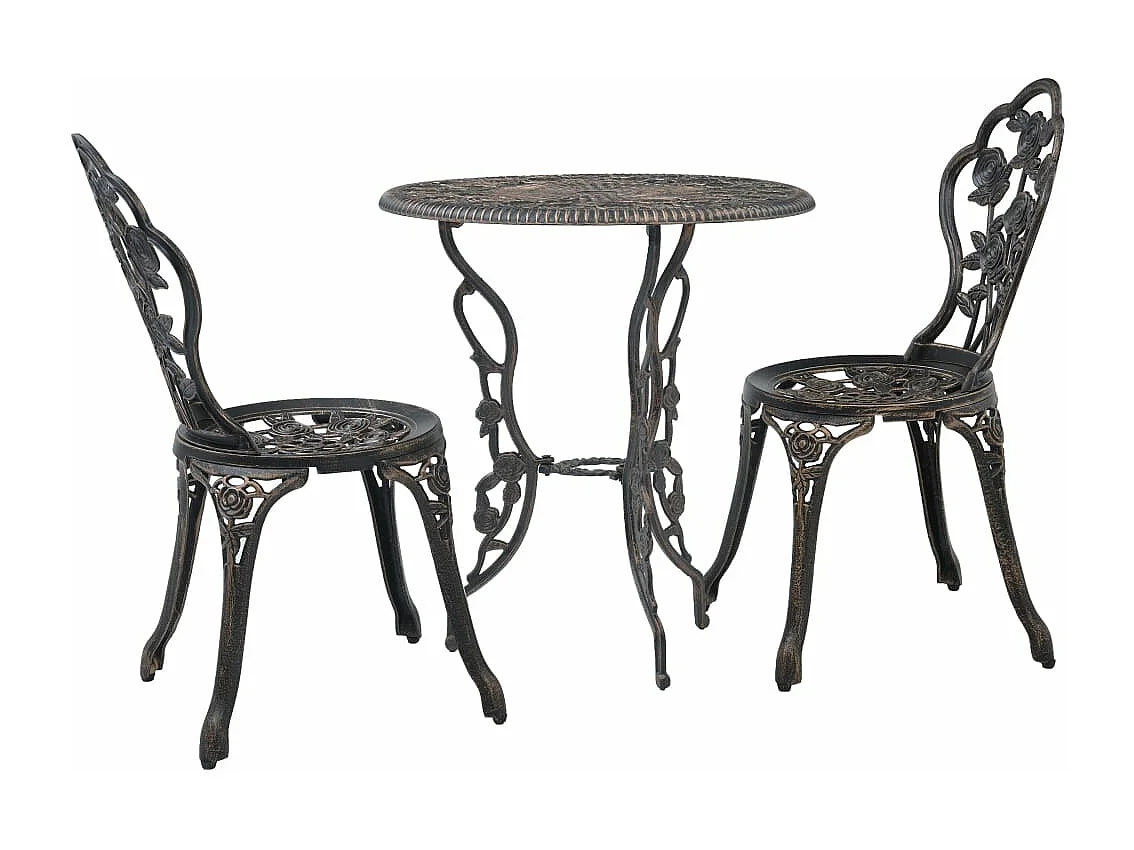 Salon de bistro 3 pcs Aluminium coulé FR90700