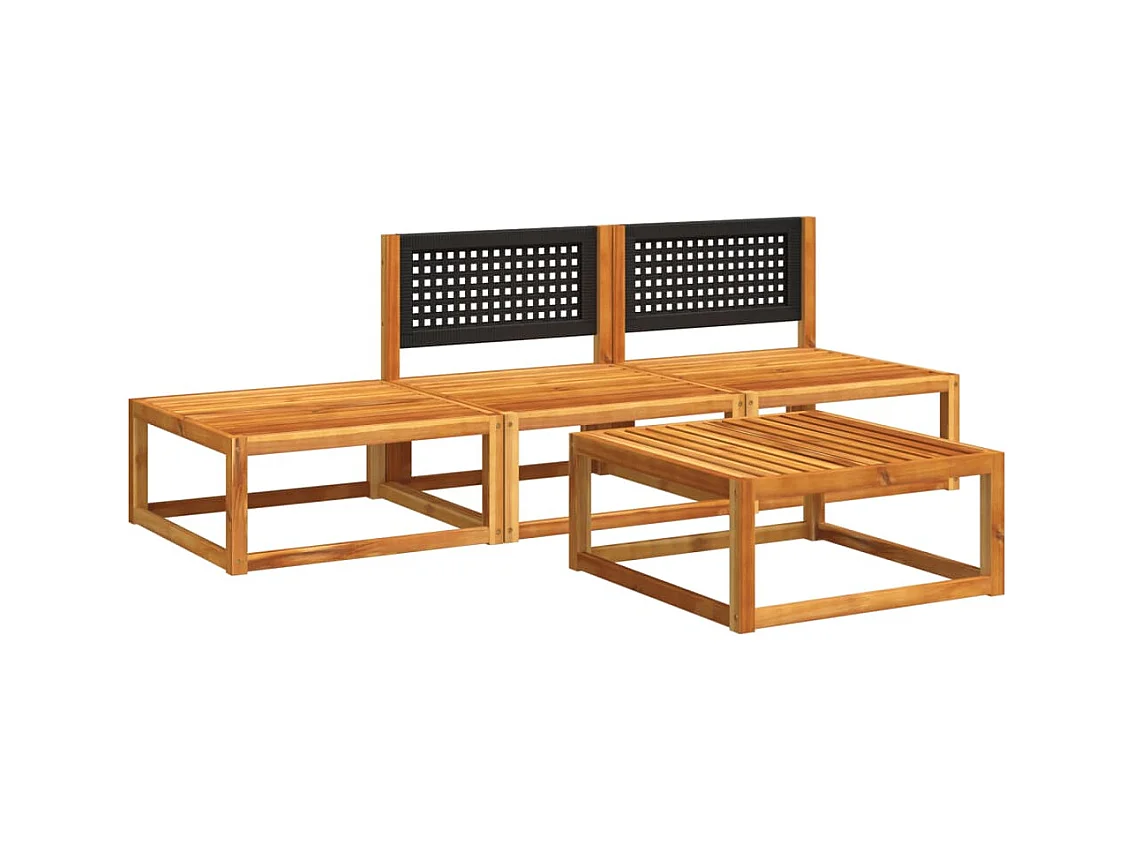 Salón de jardín con cojines 4 pzas madera maciza de acacia ES830306