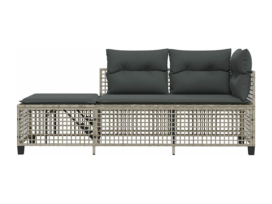 Lot de 3 Salon de jardin d'angle avec coussins gris clair rotin FR617492 FR859347