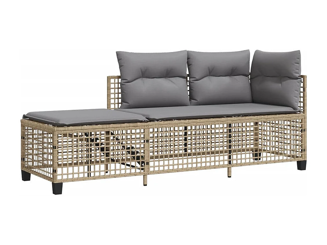 Lot de 3 Salon de jardin d'angle avec coussinspcs mélange beige rotin FR315540 FR893606