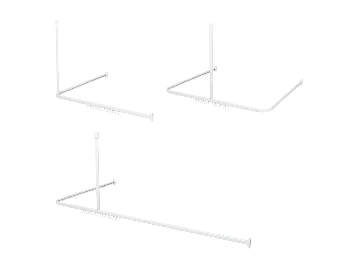 Ensemble de rail de rideau de douche Easy-Roll blanc FR118908