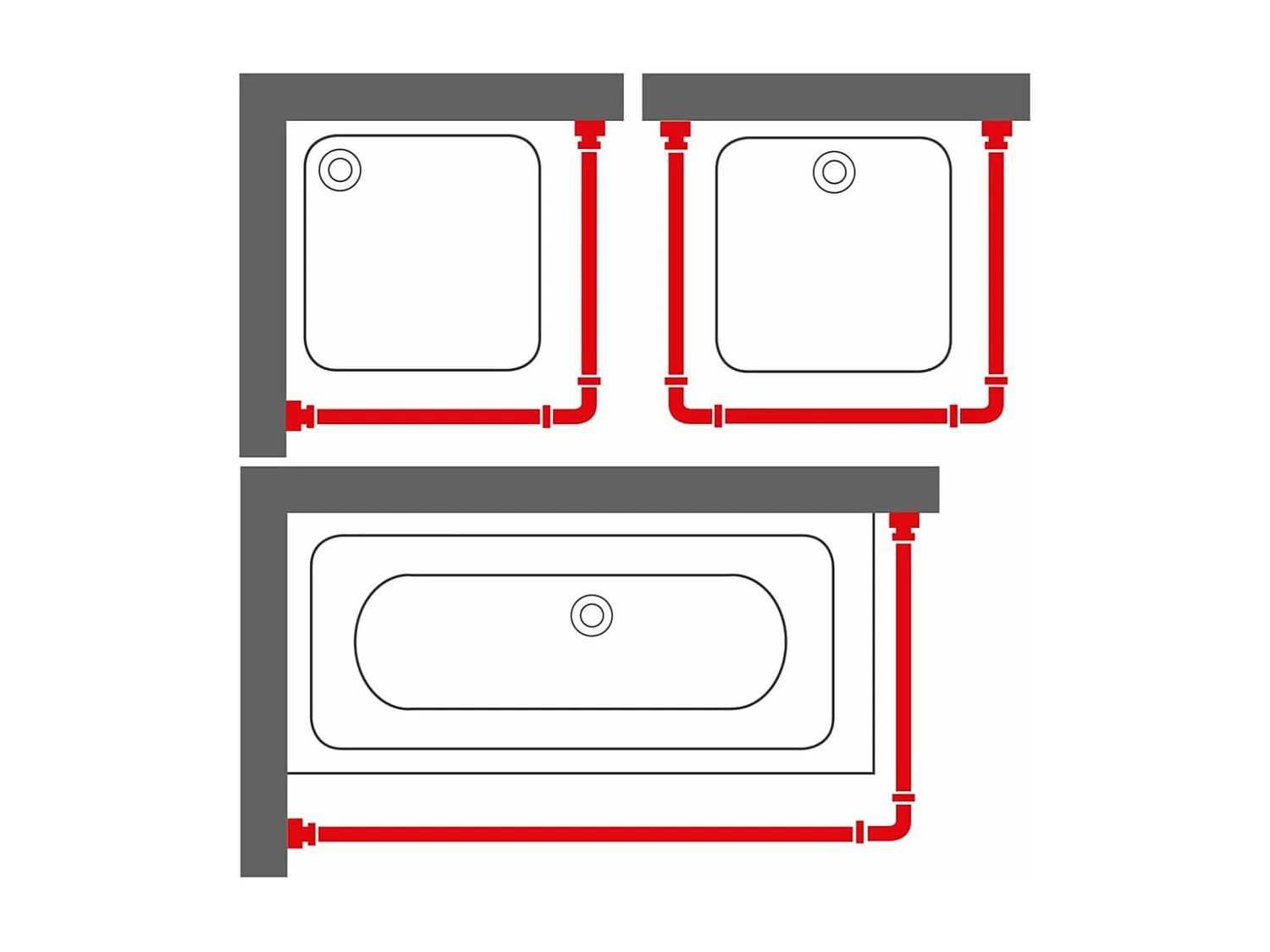 Ensemble de rail de rideau de douche Easy-Roll blanc FR118908