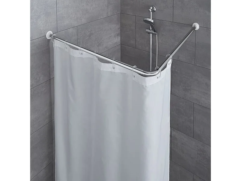 Douchegordijnstang hoek 90x90 cm chroomkleurig BE888425