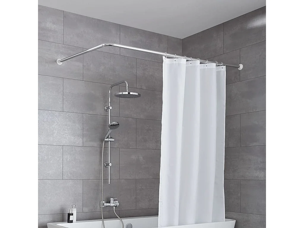 Tringle de rideau de douche universelle 3 tailles Chrome FR309599