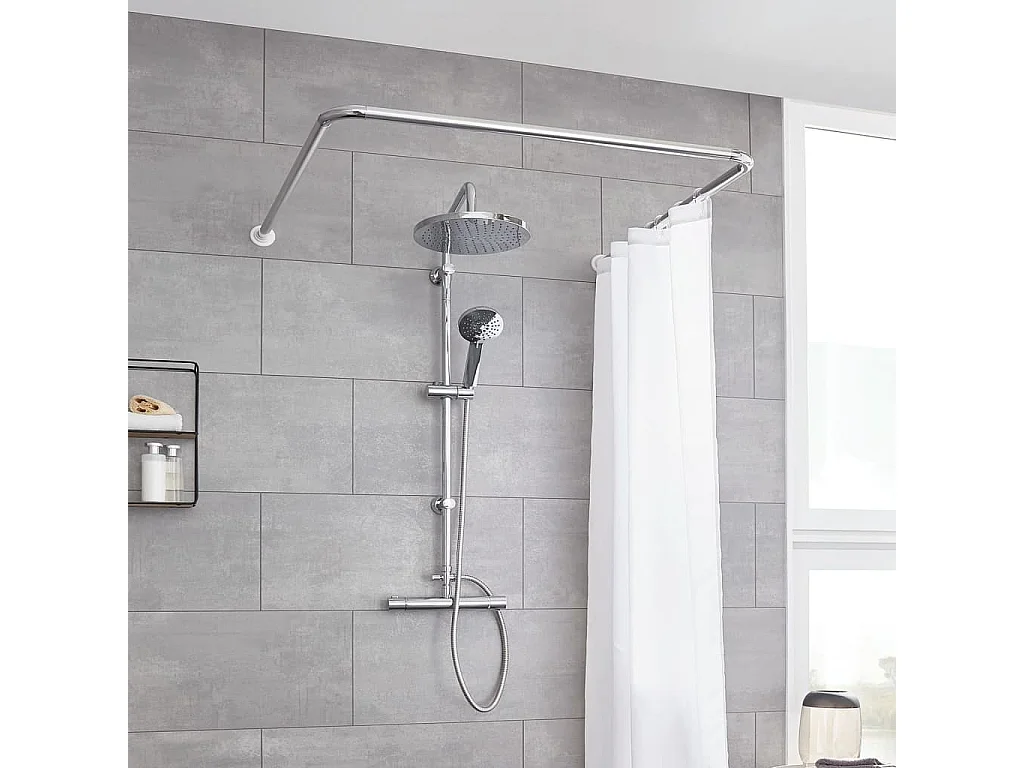 Tringle de rideau de douche universelle 3 tailles Chrome FR309599