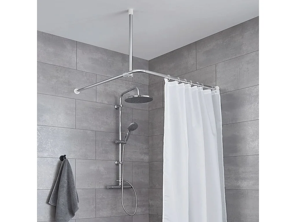 Tringle de rideau de douche universelle 3 tailles Chrome FR309599