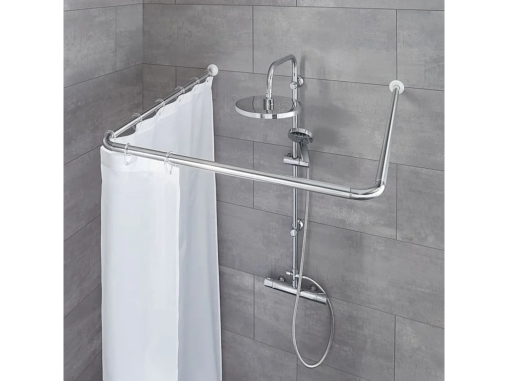 Tringle de rideau de douche universelle 3 tailles Chrome FR309599