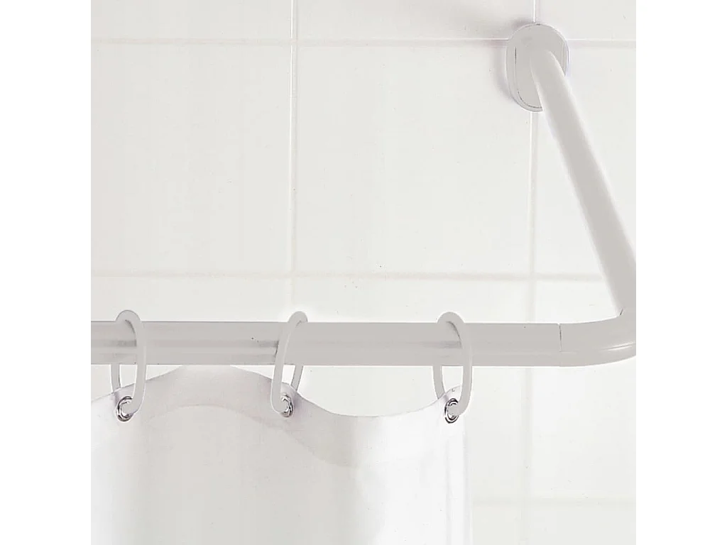 Tringle de rideau de douche coin universelle 25 mm Blanc 59501 FR970358