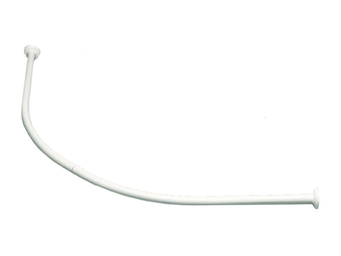 Tringle de rideau de douche courbée Blanc FR305882