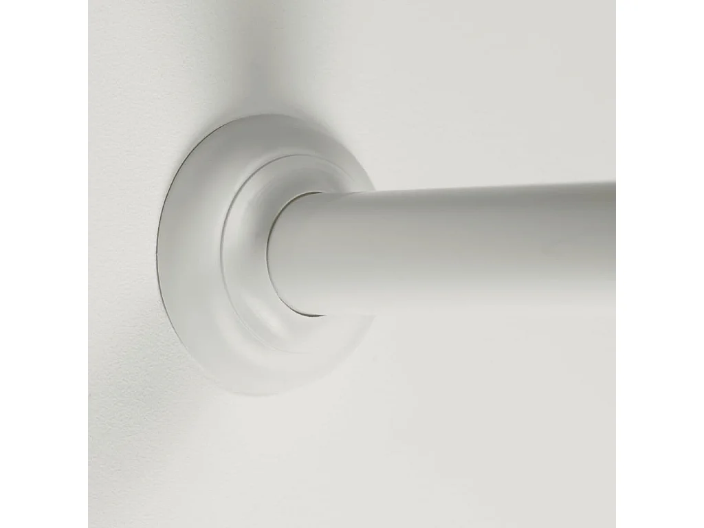 Tringle de rideau de douche courbée Blanc FR305882