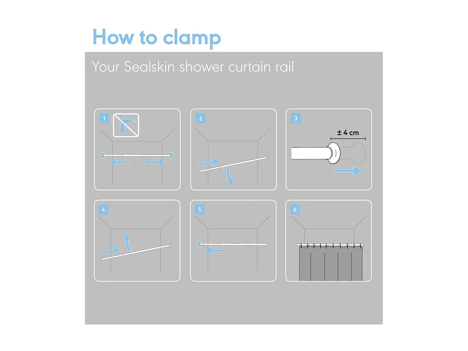 Douchegordijnstang telescopisch 80-130 cm zwart BE399812