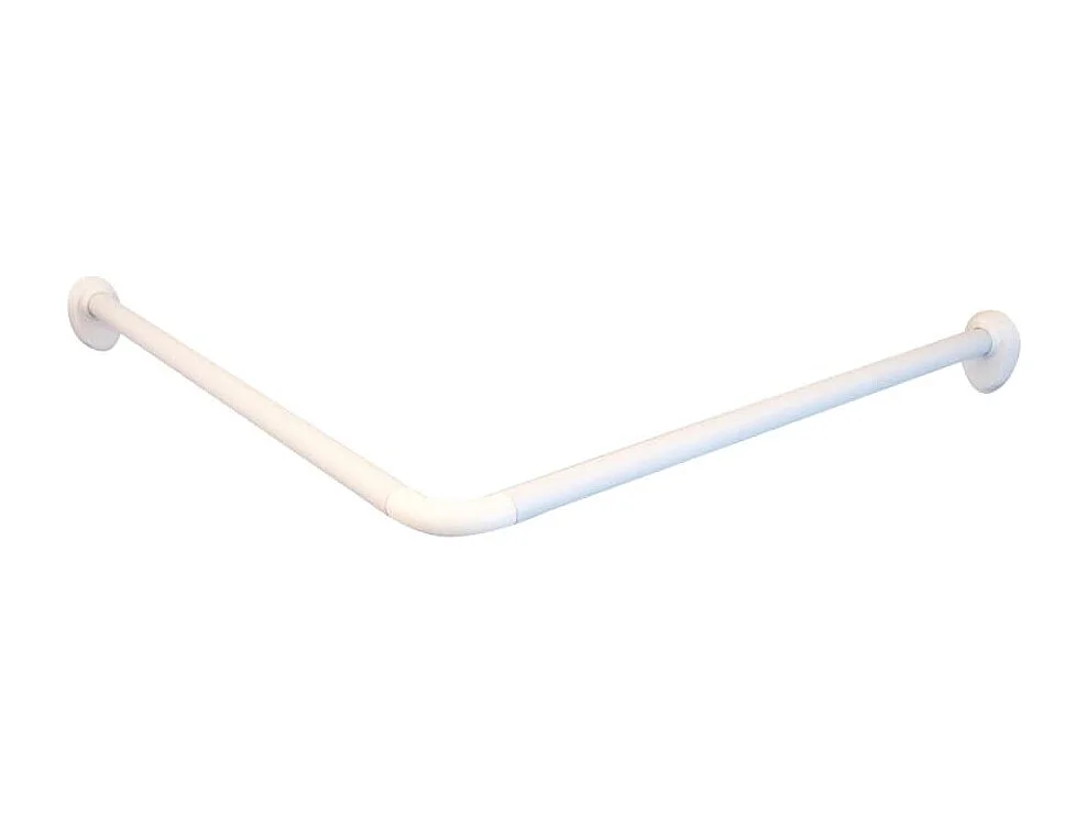 Hoekdouchegordijnstang 80x80x2,5 cm wit BE849924
