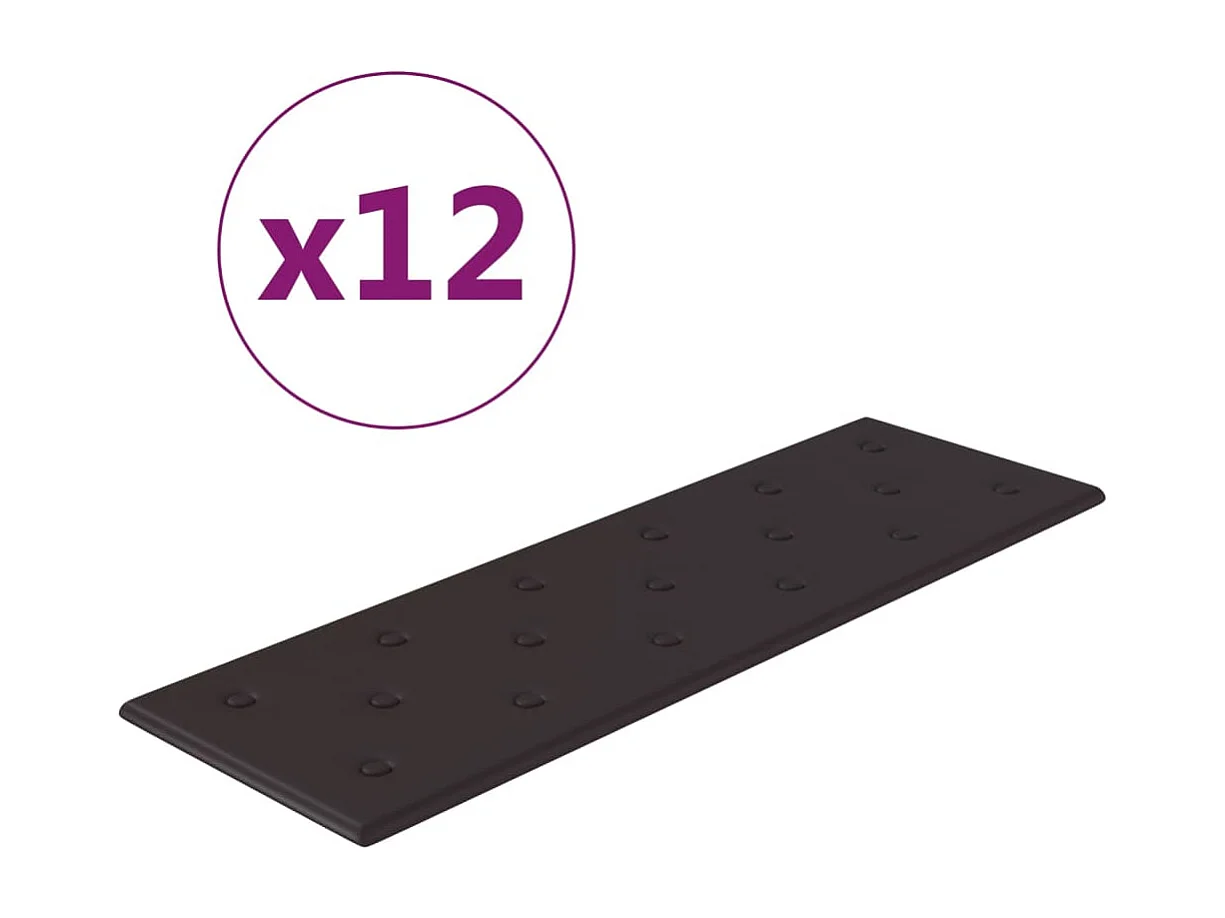 Panneaux muraux 12 pcs Noir 90x30 cm Similicuir 3,24 m² FR454161