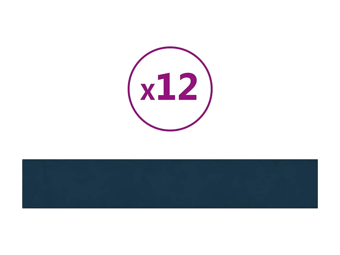 Panneaux muraux 12 pcs Bleu 90x15 cm Velours 1,62 m² FR159769