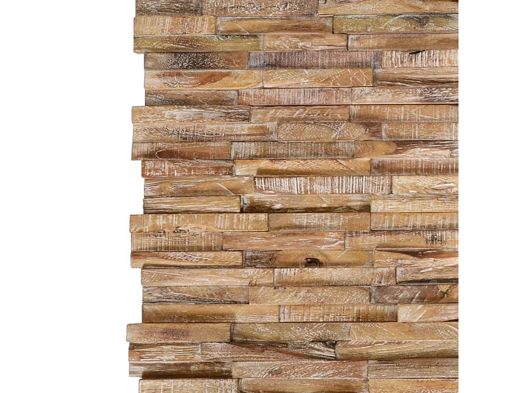 Painéis revestimento de parede 3D 10 pcs 1,01 m² teca maciça PT229689