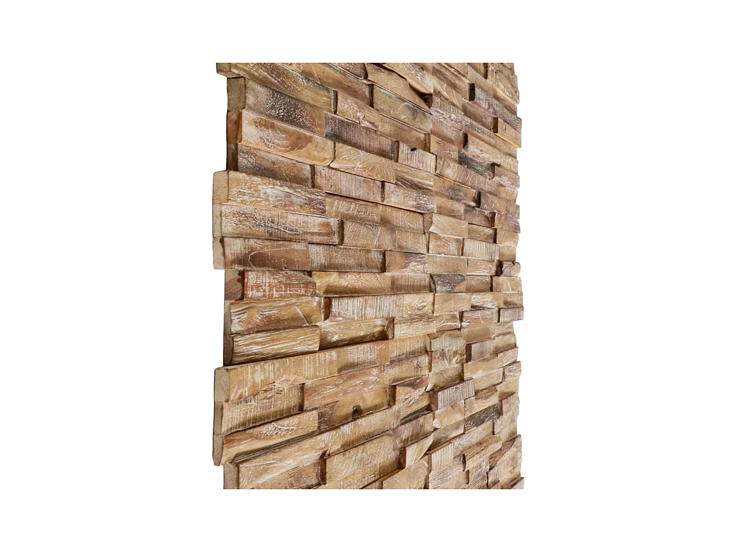 Painéis revestimento de parede 3D 10 pcs 1,01 m² teca maciça PT229689