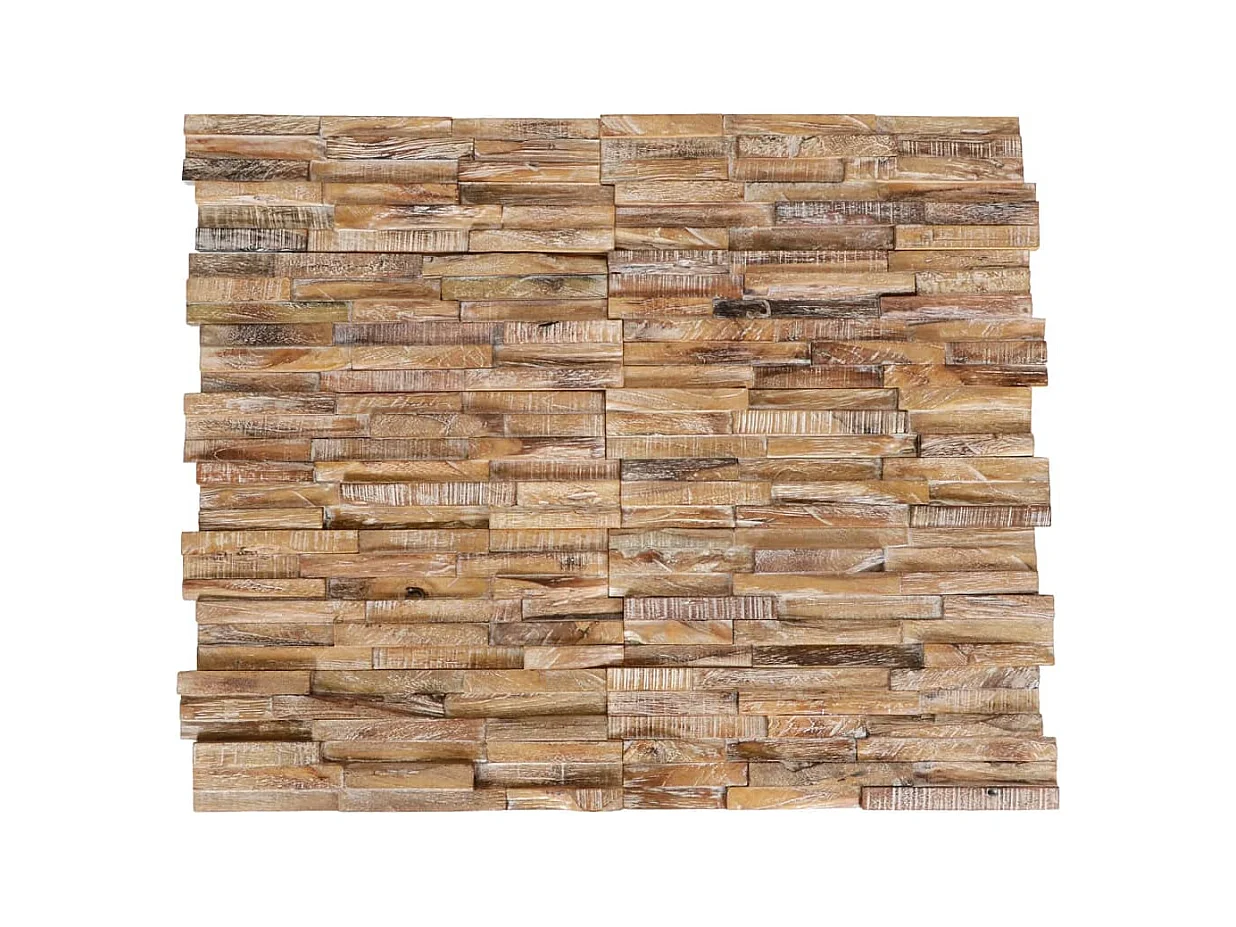 Panneaux de revêtement mural 3D 10 pcs 1,01 m² Bois de teck FR678330