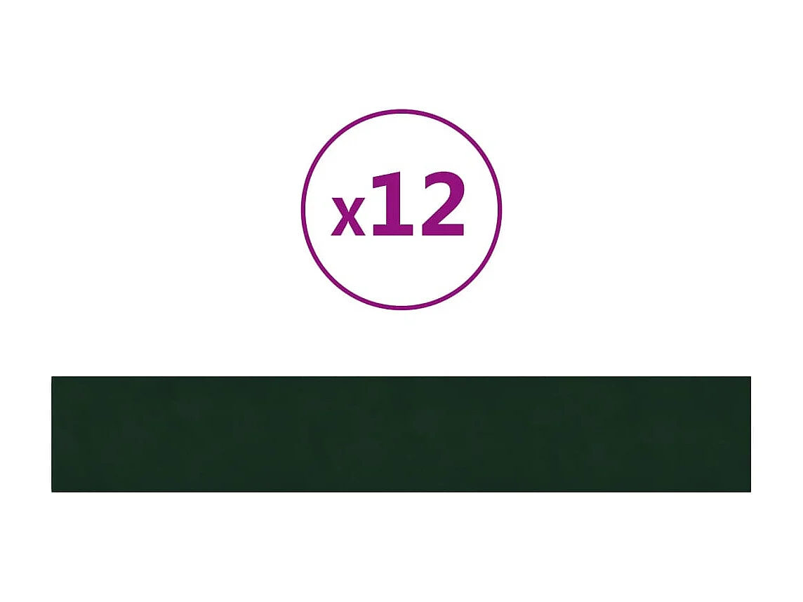 Panneaux muraux 12 pcs Vert foncé 90x15 cm Velours 1,62 m² FR128530