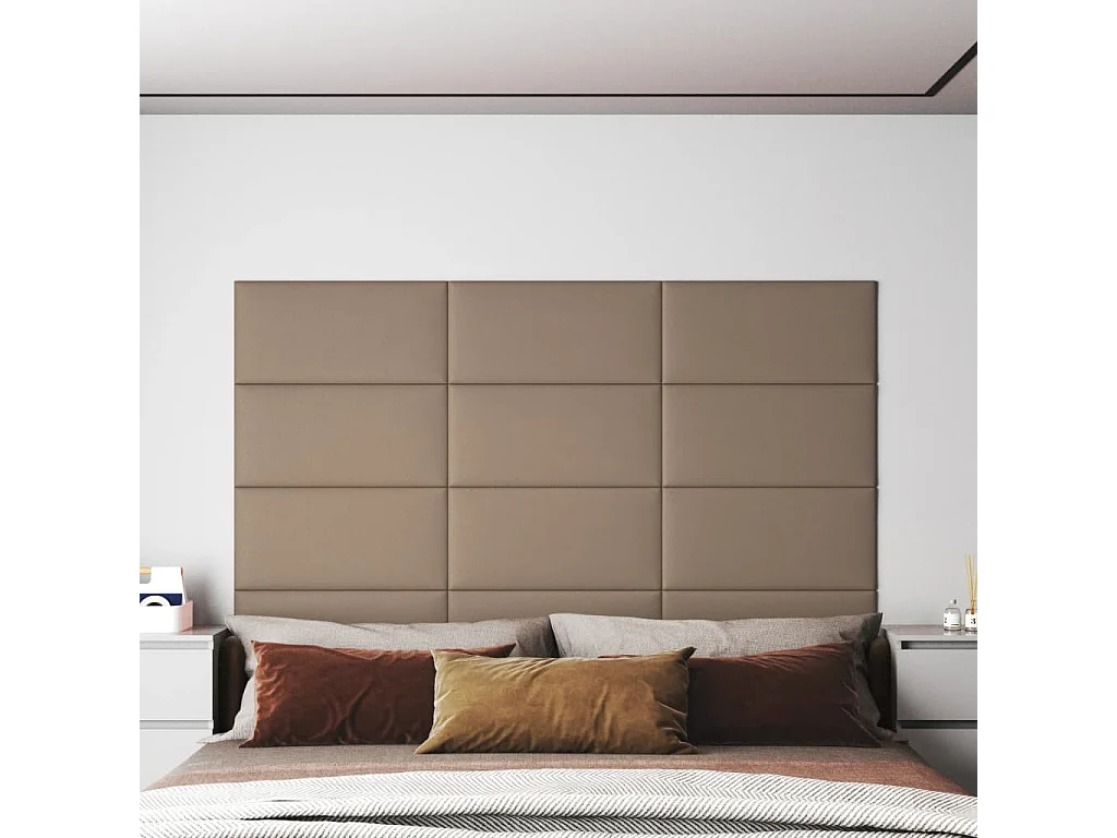 Panneaux muraux 12 pcs Cappuccino 60x30 cm Similicuir 2,16 m² FR943916