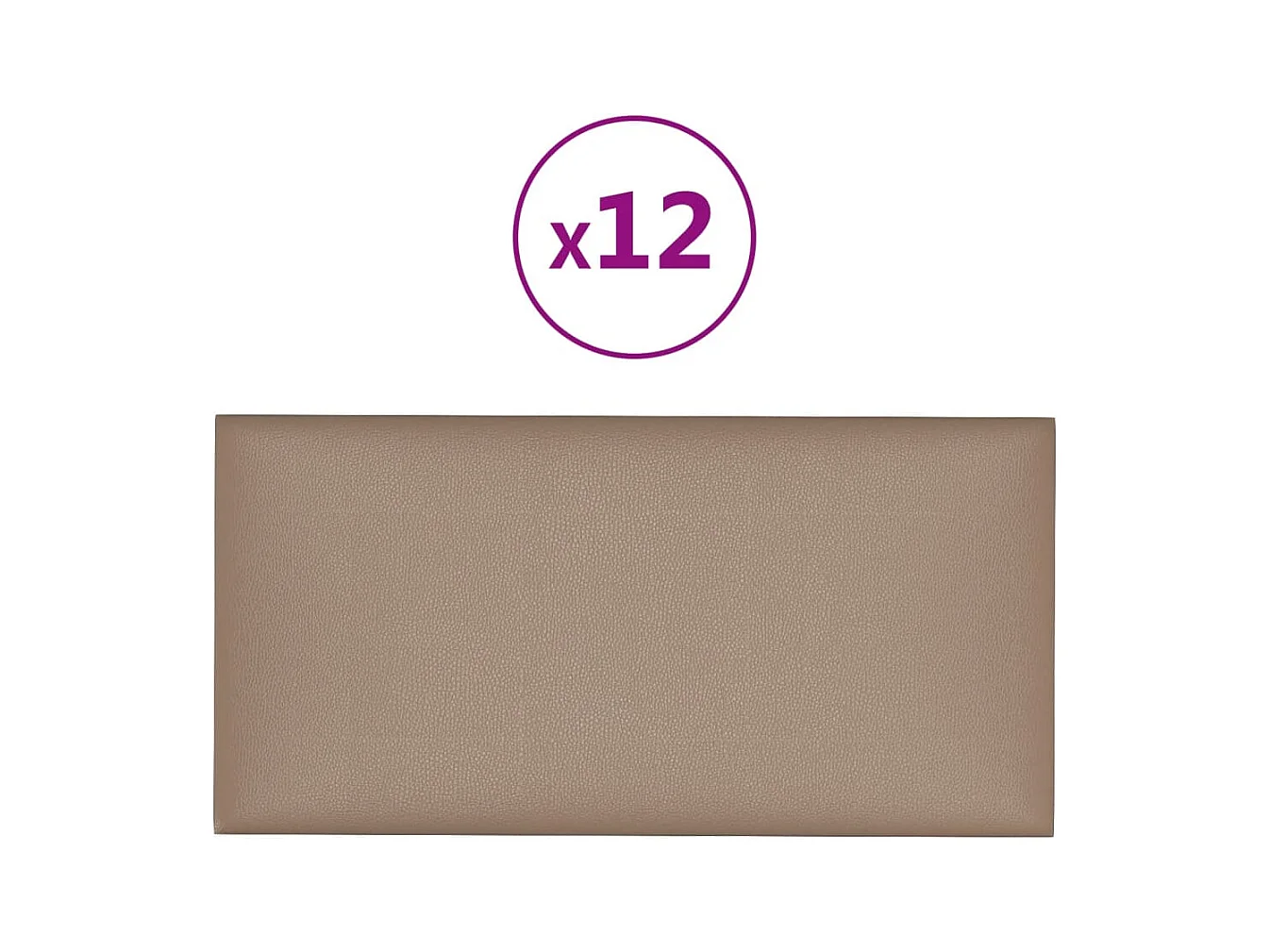 Wandpanelen 12 st 2,16 m² 60 x 30 cm kunstleer cappuccinokleur BE582900