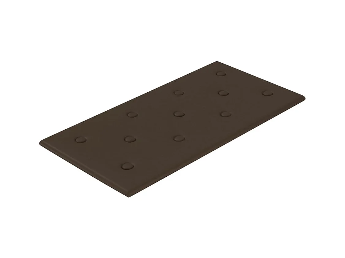 Paneles de pared 12 uds cuero sintético marrón 60x30 cm 2,16 m² ES367953