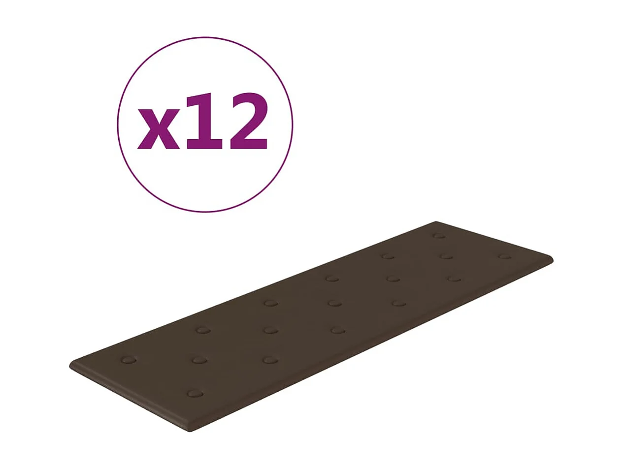 Panneaux muraux 12 pcs Marron 90x30 cm Similicuir 3,24 m² FR695450