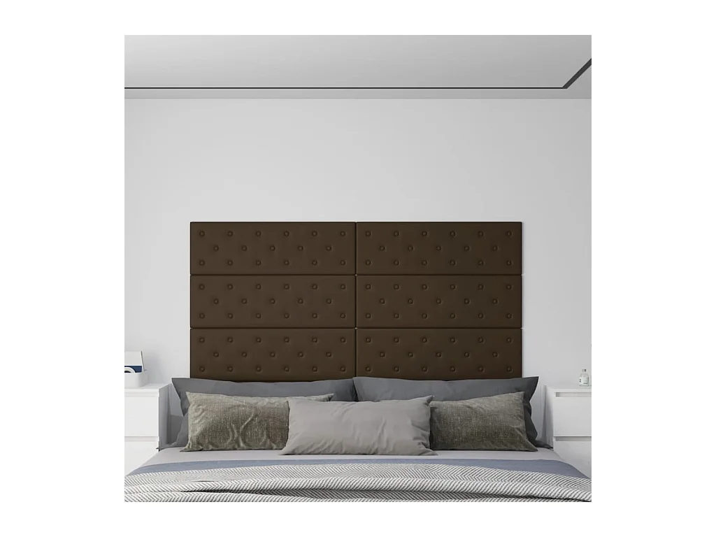 Wandpanelen 12 st 3,24 m² 90x30 cm kunstleer bruin BE301006