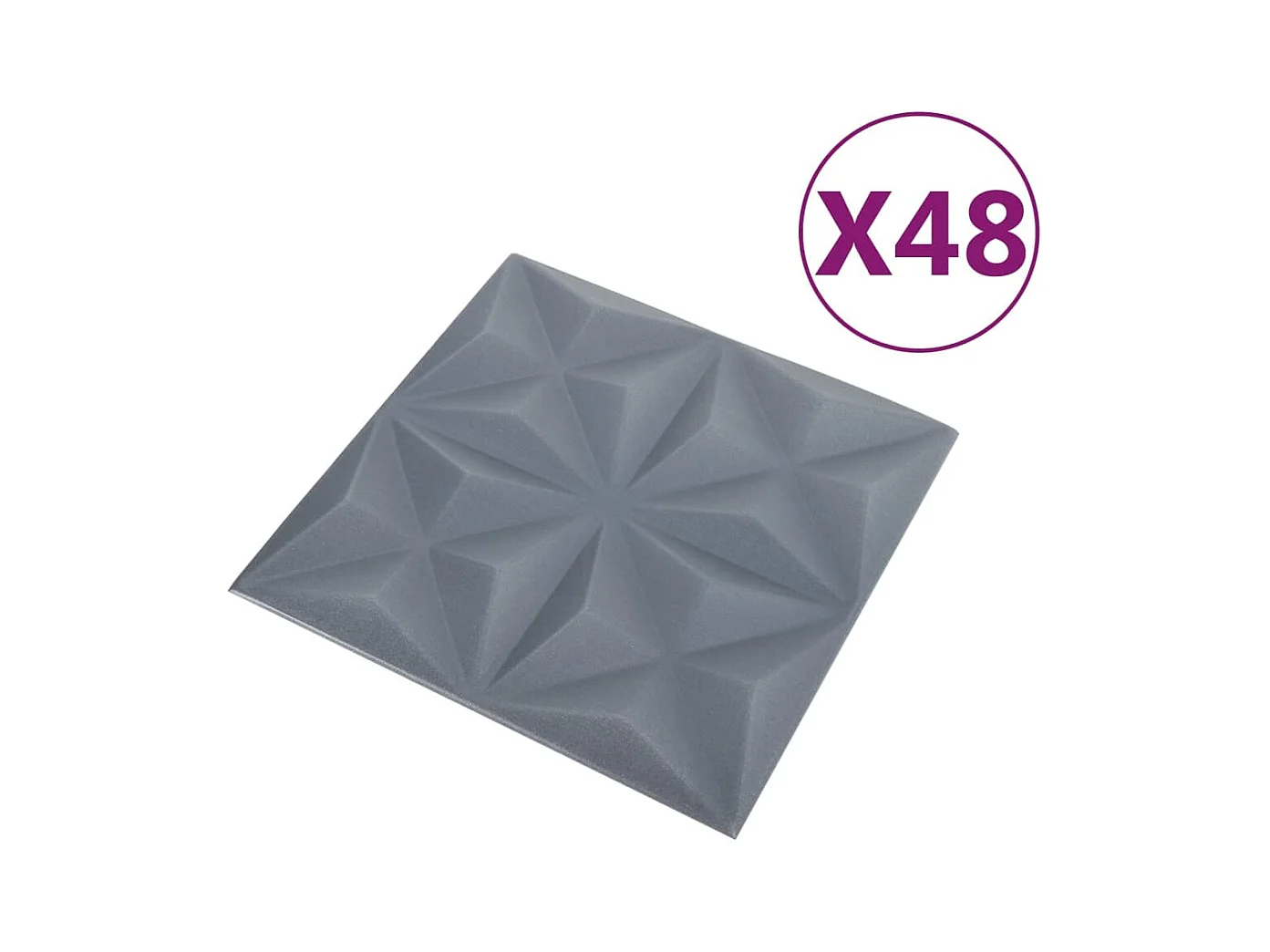 Panneaux muraux 3D 48 pcs 50x50 cm gris origami 12 m² FR236153