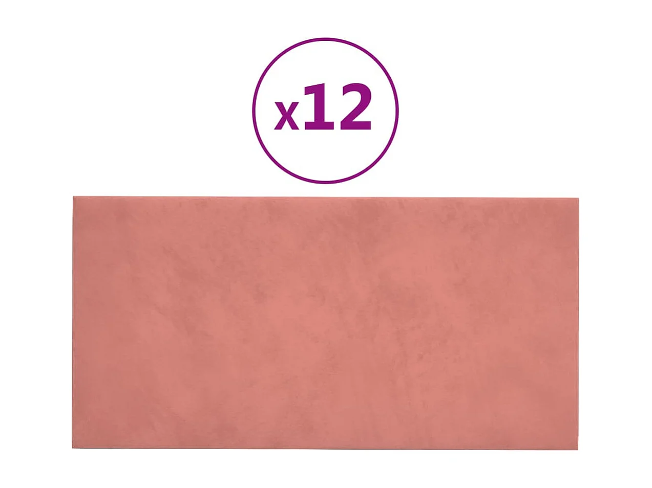 Panneaux muraux 12 pcs Rose 60x30 cm Velours 2,16 m² FR442466