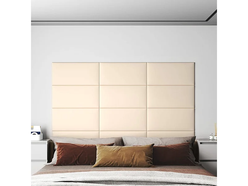Panneaux muraux 12 pcs Crème 60x30 cm Velours 2,16 m² FR102853