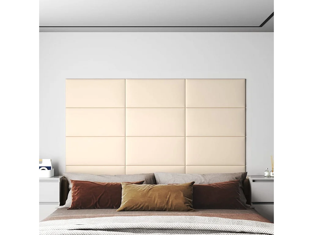 Panneaux muraux 12 pcs Crème 60x30 cm Velours 2,16 m² FR102853