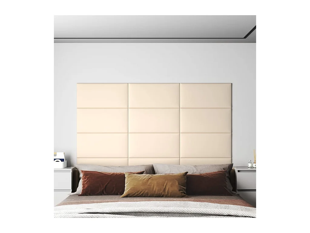 Panneaux muraux 12 pcs Crème 60x30 cm Velours 2,16 m² FR102853