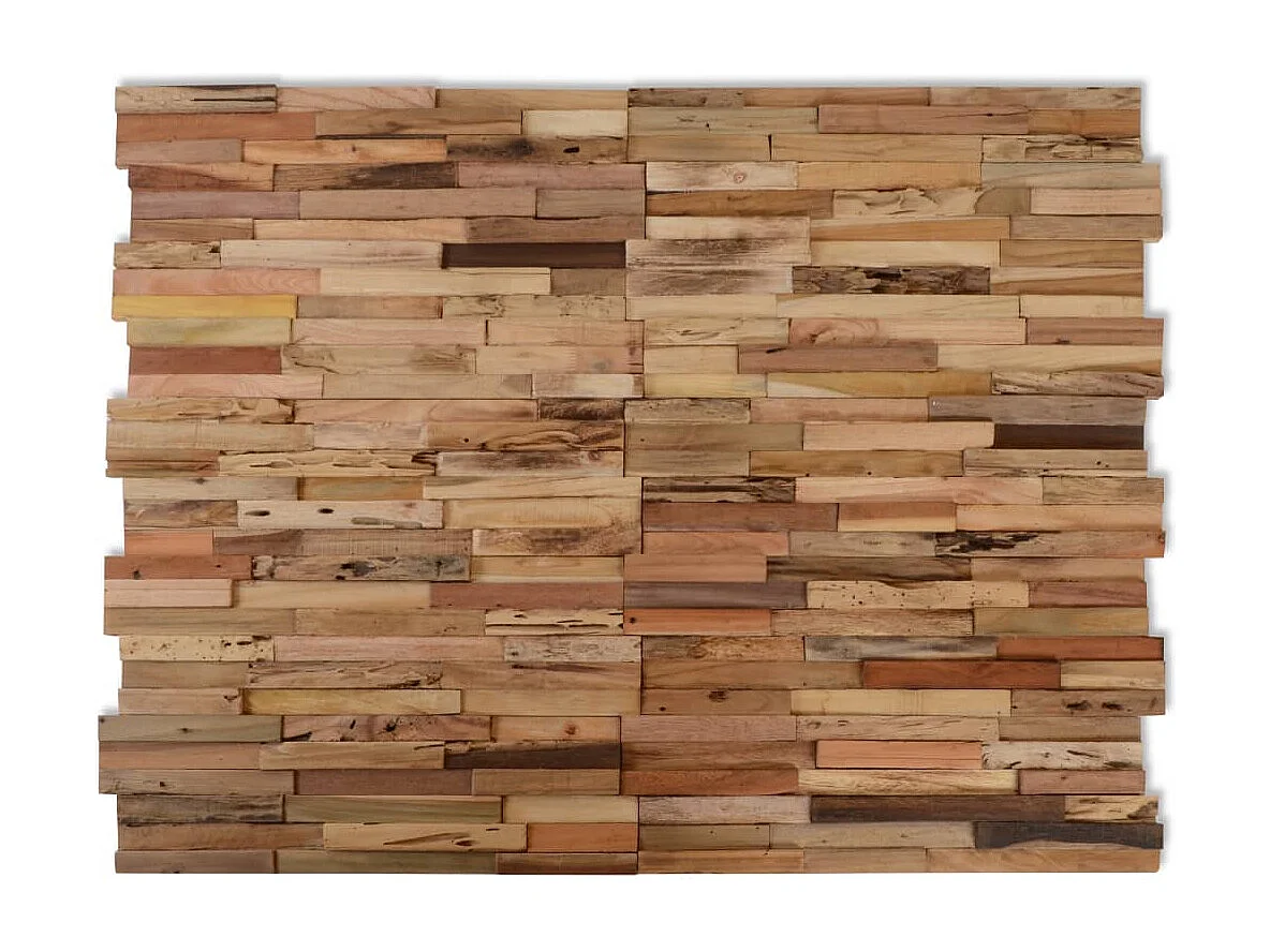 Panneaux de revêtement mural 10 pcs 1,03m² Bois de teck recyclé FR708260