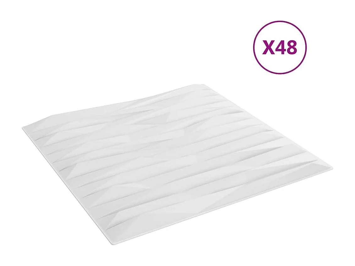 Panneaux muraux 48 pcs blanc 50x50 cm XPS 12 m² pierre FR790086