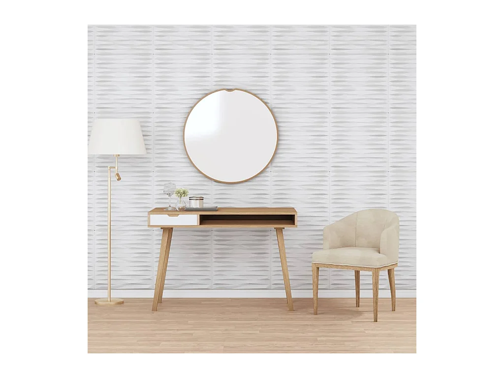 Panneaux muraux 48 pcs blanc 50x50 cm XPS 12 m² pierre FR790086