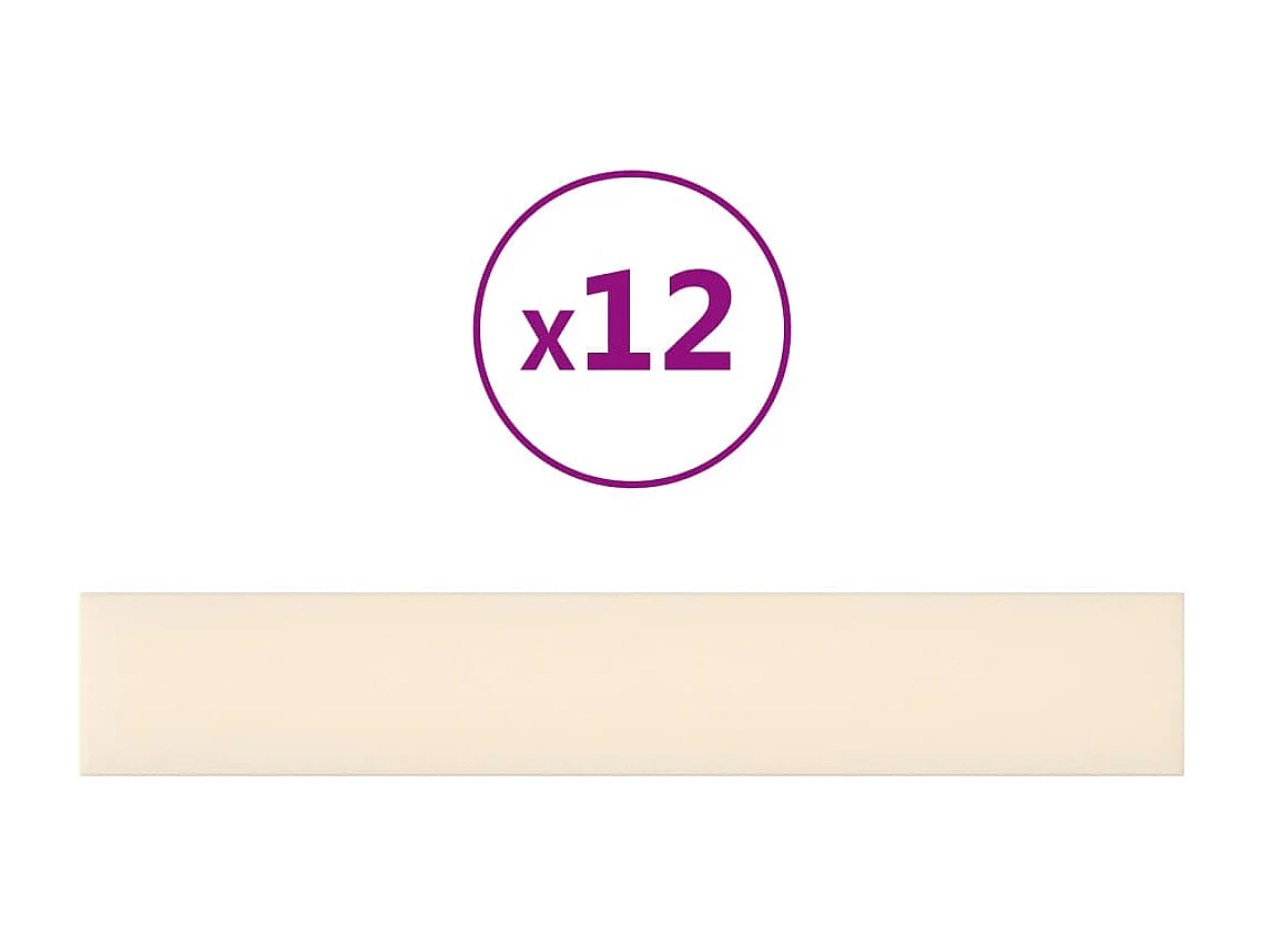 Panneaux muraux 12 pcs Crème 90x15 cm Velours 1,62 m² FR869469