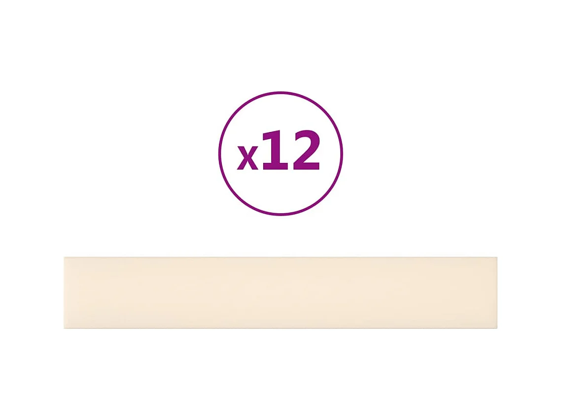 Wandpanelen 12 st 1,62 m² 90x15 cm fluweel crèmekleurig BE266792