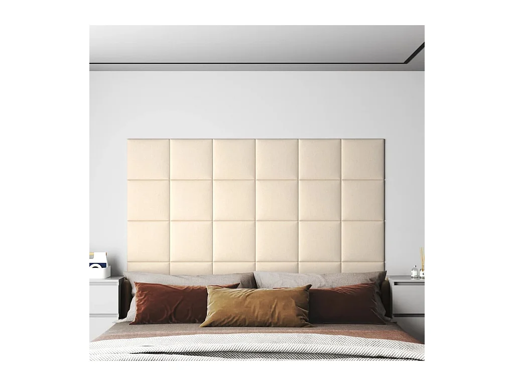 Panneaux muraux 12 pcs Crème 30x30 cm Velours 1,08 m² FR217241
