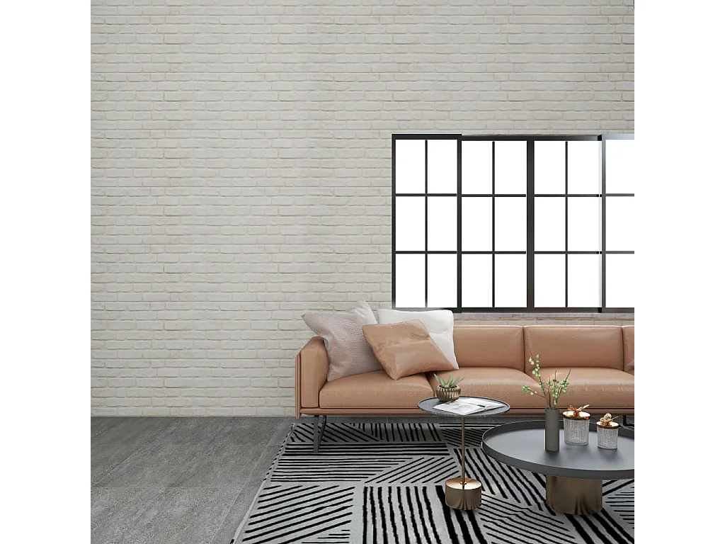 Paneles de pared 3D diseño de ladrillo 11 uds EPS blanco ES786680