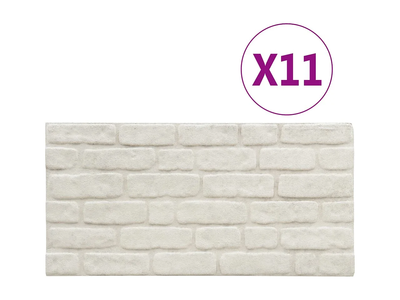 Paneles de pared 3D diseño de ladrillo 11 uds EPS blanco ES786680