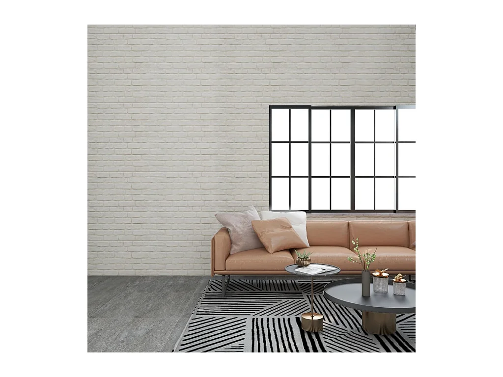 Panneaux muraux 3D avec design de brique blanc 11 pcs EPS FR925986