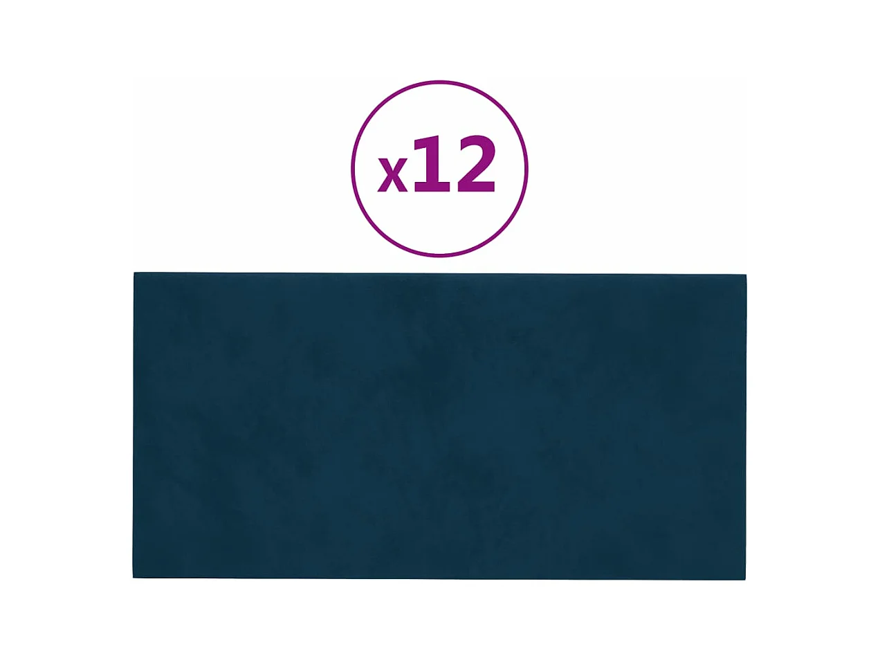 Painel de parede 12 pcs 30x15 cm veludo 0,54 m² azul PT816874